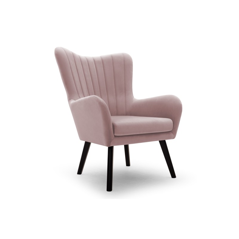 Fotel TED z wysokim oparciem i siedziskiem w tkaninie VELLUTO 14