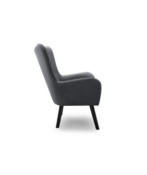 Fotel TED z wysokim oparciem i siedziskiem w tkaninie VELLUTO 18