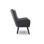 Fotel TED z wysokim oparciem i siedziskiem w tkaninie VELLUTO 18