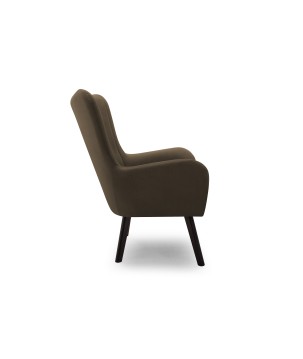 Fotel TED z wysokim oparciem i siedziskiem w tkaninie VELLUTO 31