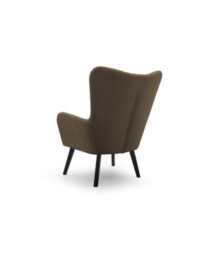 Fotel TED z wysokim oparciem i siedziskiem w tkaninie VELLUTO 31