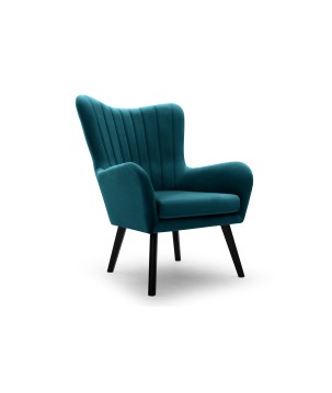 Fotel TED z wysokim oparciem i siedziskiem w tkaninie VELLUTO 36