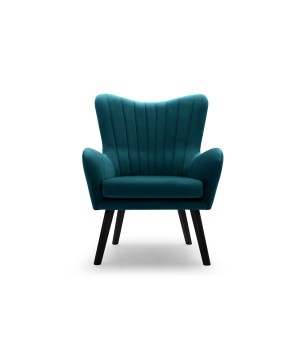 Fotel TED z wysokim oparciem i siedziskiem w tkaninie VELLUTO 36
