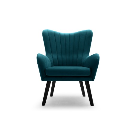 Fotel TED z wysokim oparciem i siedziskiem w tkaninie VELLUTO 36