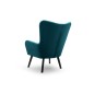 Fotel TED z wysokim oparciem i siedziskiem w tkaninie VELLUTO 36