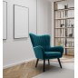 Fotel TED z wysokim oparciem i siedziskiem w tkaninie VELLUTO 36