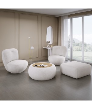 Fotel LUIS obrotowy 360° na płaskiej podstawie w tkaninie ANTHOLOGY 01