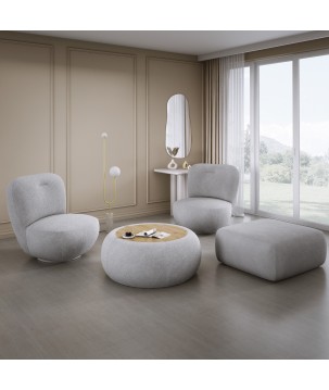 Fotel LUIS obrotowy 360° na płaskiej podstawie w tkaninie ANTHOLOGY 17