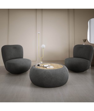 Fotel LUIS obrotowy 360° na płaskiej podstawie w tkaninie ANTHOLOGY 18