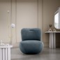 Fotel LUIS obrotowy 360° na płaskiej podstawie w tkaninie CLOUD 84