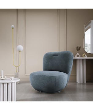 Fotel LUIS obrotowy 360° na płaskiej podstawie w tkaninie CLOUD 84