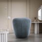 Fotel LUIS obrotowy 360° na płaskiej podstawie w tkaninie CLOUD 84
