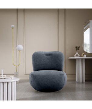 Fotel LUIS obrotowy 360° na płaskiej podstawie w tkaninie CLOUD 97