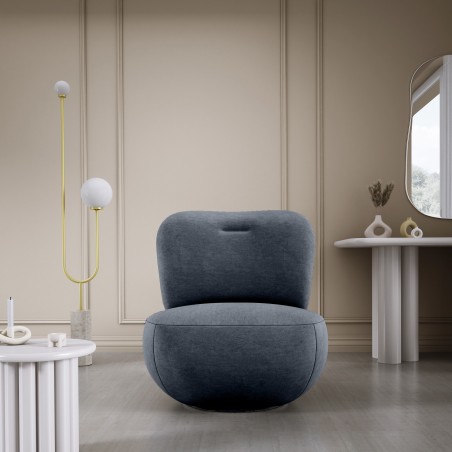 Fotel LUIS obrotowy 360° na płaskiej podstawie w tkaninie CLOUD 97