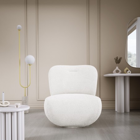 Fotel LUIS obrotowy 360° na płaskiej podstawie w tkaninie NOW OR NEVER 01