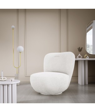 Fotel LUIS obrotowy 360° na płaskiej podstawie w tkaninie NOW OR NEVER 01