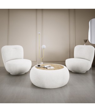 Fotel LUIS obrotowy 360° na płaskiej podstawie w tkaninie NOW OR NEVER 01