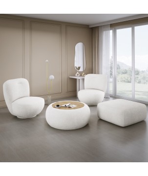 Fotel LUIS obrotowy 360° na płaskiej podstawie w tkaninie NOW OR NEVER 01