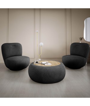 Fotel LUIS obrotowy 360° na płaskiej podstawie w tkaninie NOW OR NEVER 83