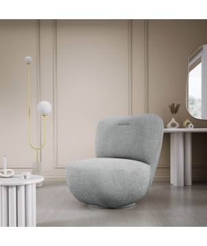 Fotel LUIS obrotowy 360° na płaskiej podstawie w tkaninie NOW OR NEVER 92