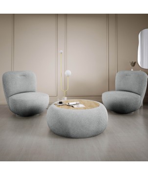 Fotel LUIS obrotowy 360° na płaskiej podstawie w tkaninie NOW OR NEVER 92