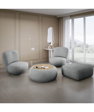 Fotel LUIS obrotowy 360° na płaskiej podstawie w tkaninie NOW OR NEVER 92