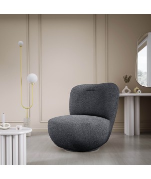 Fotel LUIS obrotowy 360° na płaskiej podstawie w tkaninie NOW OR NEVER 100