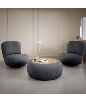 Fotel LUIS obrotowy 360° na płaskiej podstawie w tkaninie NOW OR NEVER 100