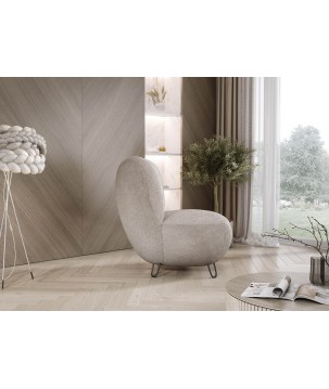 Fotel LUIS skandynawski wolnostojący na metalowych nogach w tkaninie ANTHOLOGY 06