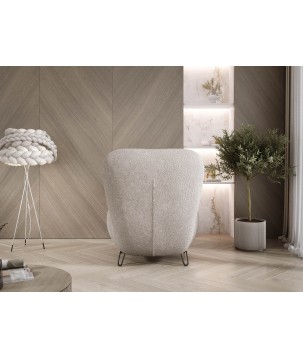 Fotel LUIS skandynawski wolnostojący na metalowych nogach w tkaninie ANTHOLOGY 06