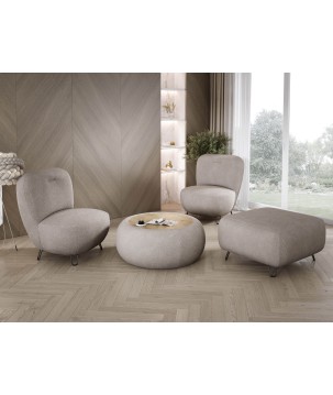 Fotel LUIS skandynawski wolnostojący na metalowych nogach w tkaninie ANTHOLOGY 06