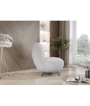 Fotel LUIS skandynawski wolnostojący na metalowych nogach w tkaninie ANTHOLOGY 17