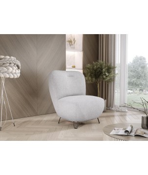 Fotel LUIS skandynawski wolnostojący na metalowych nogach w tkaninie ANTHOLOGY 17