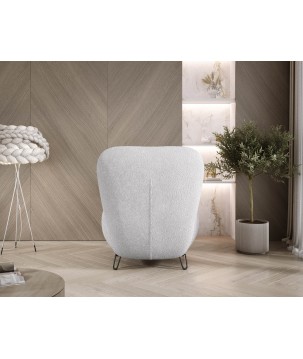 Fotel LUIS skandynawski wolnostojący na metalowych nogach w tkaninie ANTHOLOGY 17