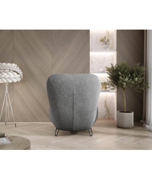 Fotel LUIS skandynawski wolnostojący na metalowych nogach w tkaninie ANTHOLOGY 18