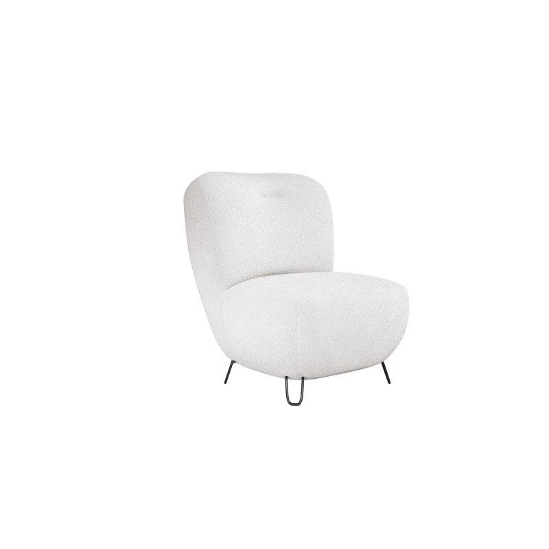 Fotel LUIS skandynawski wolnostojący na metalowych nogach w tkaninie NOW OR NEVER 01