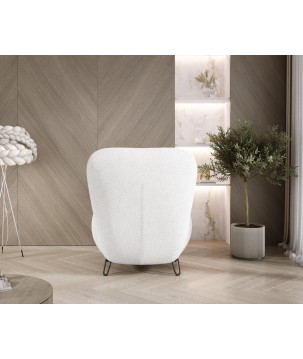 Fotel LUIS skandynawski wolnostojący na metalowych nogach w tkaninie NOW OR NEVER 01