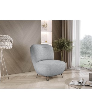 Fotel LUIS skandynawski wolnostojący na metalowych nogach w tkaninie NOW OR NEVER 92