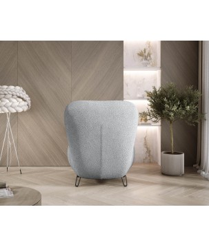 Fotel LUIS skandynawski wolnostojący na metalowych nogach w tkaninie NOW OR NEVER 92