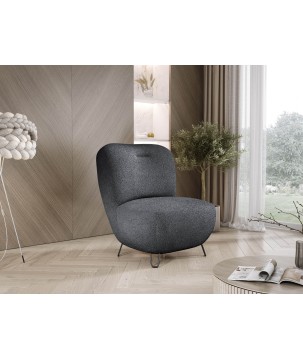 Fotel LUIS skandynawski wolnostojący na metalowych nogach w tkaninie NOW OR NEVER 100