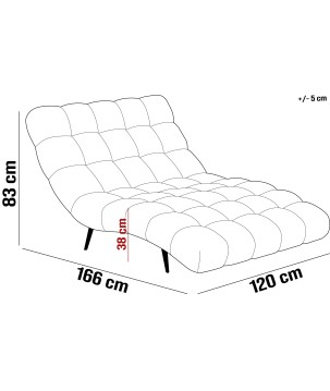 Fotel Szezlong 120 DELFI 2 osobowy w tkanininie APHRODITE 19 WERSAL