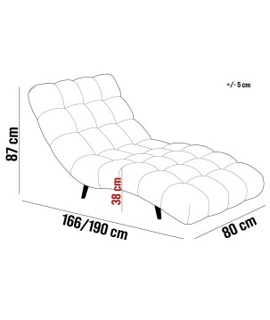 Fotel Szezlong 80 GATIO 1 osobowy w tkanininie MONOLITH WERSAL