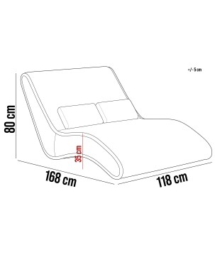 Fotel Szezlong 120 SATO 2 osobowy w tkanininie SORISSO 06 WERSAL