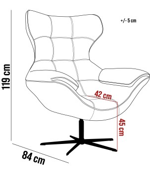 Fotel obrotowy YOGA w tkanininie WHISPER WERSAL