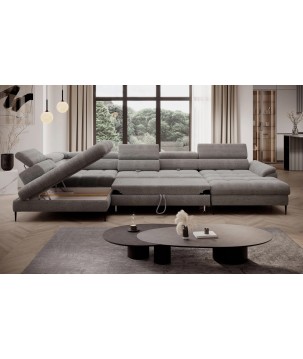 Narożnik EMPOLI XL w układzie U Lewostronny z funkcją spania Lewostronny w ktaninie AUSTIN 20 WERSAL