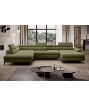 Narożnik EMPOLI XL w układzie U Lewostronny z funkcją spania Lewostronny w ktaninie AUSTIN 03 WERSAL