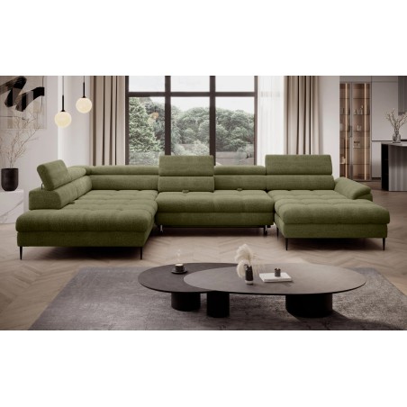 Narożnik EMPOLI XL w układzie U Lewostronny z funkcją spania Lewostronny w ktaninie AUSTIN 03 WERSAL