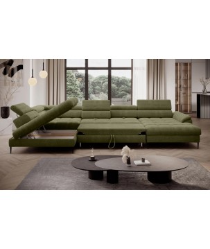 Narożnik EMPOLI XL w układzie U Lewostronny z funkcją spania Lewostronny w ktaninie AUSTIN 03 WERSAL