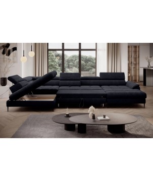 Narożnik EMPOLI XL w układzie U Lewostronny z funkcją spania Lewostronny w ktaninie AUSTIN 03 WERSAL