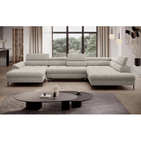 Narożnik EMPOLI XL w układzie U Lewostronny z funkcją spania Lewostronny w ktaninie AUSTIN 20 WERSAL